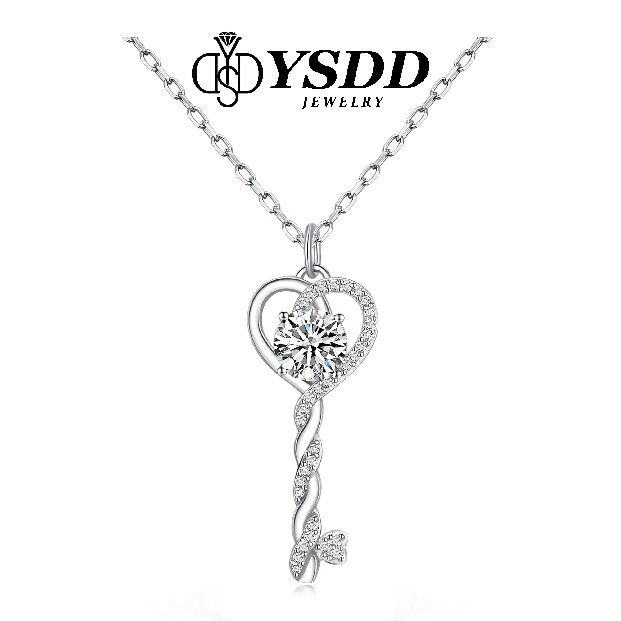 【Gift for Her】Elegant Necklace For Women 925 Sterling Silver Synthetic Moissanite, Birthday Gifts For Wife Mom Girlfriend Grandma