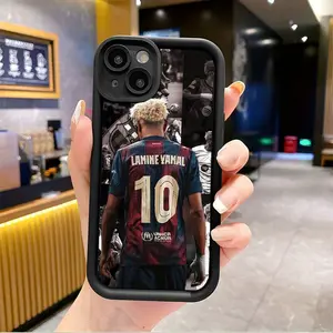Lamine Yamal soccer player collage pattern For iPhone 17 16e 16 15 14 13 12 11 Mini Pro Max Air X XR XSMAX 8 7 Plus & Samsung Galaxy S26 Ultra S25 S24 S23 S22 S21 Plus Anti Fall Soft TPU Back Cover