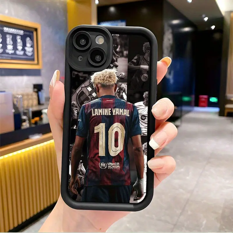 Lamine Yamal soccer player collage pattern For iPhone 17 16e 16 15 14 13 12 11 Mini Pro Max Air X XR XSMAX 8 7 Plus & Samsung Galaxy S26 Ultra S25 S24 S23 S22 S21 Plus Anti Fall Soft TPU Back Cover