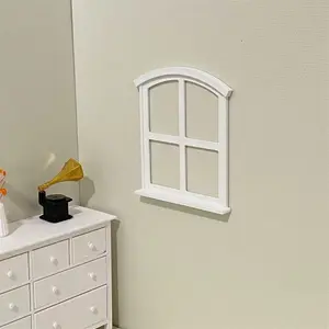 1:12 scale dollhouse arched window miniature decoration, realistic mini window scene ornament, suitable for BJD/OB11, made of PLA material, perfect photography prop for creating a dream dollhouse