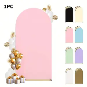 1pc Spandex Halloween Christmas Arch Decor Backdrop Cloth, Wedding Arch Cover, Party Banner, Fits Arch Frame, Double-Sided Elastic Canopy Backdrop For Wedding, Birthday Party, Garden, Outdoor Ceremony