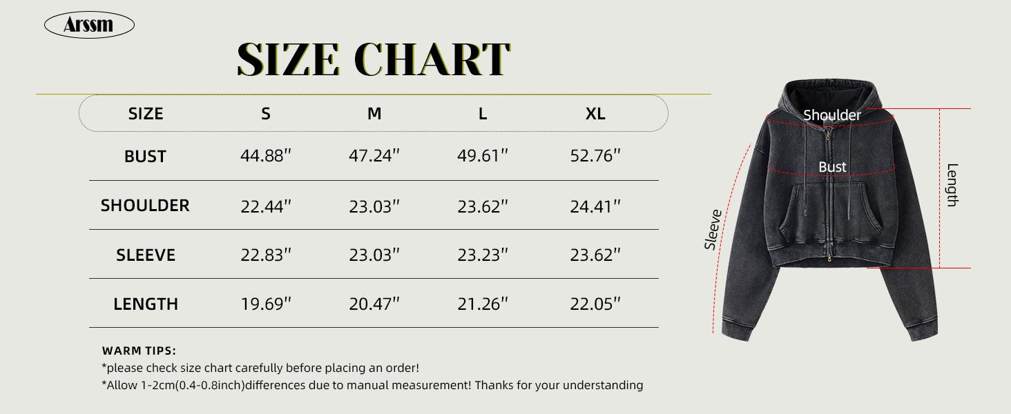 Arssm Women’s Cropped Zip-Up Hoodie – Acid Wash Double Zipper Short Sweatshirt for Trendy Streetwear & Casual Fall Outfits