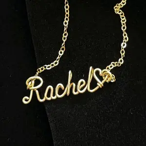 Personalized Rachel Name Necklace, Custom Handwritten Script Name Pendant, Delicate Gold Nameplate Necklace for Women, Birthday Gift for Her