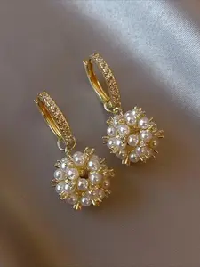 Elegant Faux Pearl Decorated Dangle Earrings, Statement Earrings, Fashion Jewelry for Party, Daily Clothing Decor, Trendy All-match & Exquisite Jewelry for Birthday Gift, Trendy Jewellery Accessories