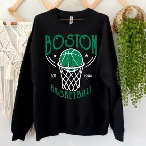 Boston Basketball Vintage Est 1946 Unisex Sweatshirt, Boston Basketball Team Gameday Hoodie, Basketball Retro Shirt, For Her, For Him lrasgz54r7g4