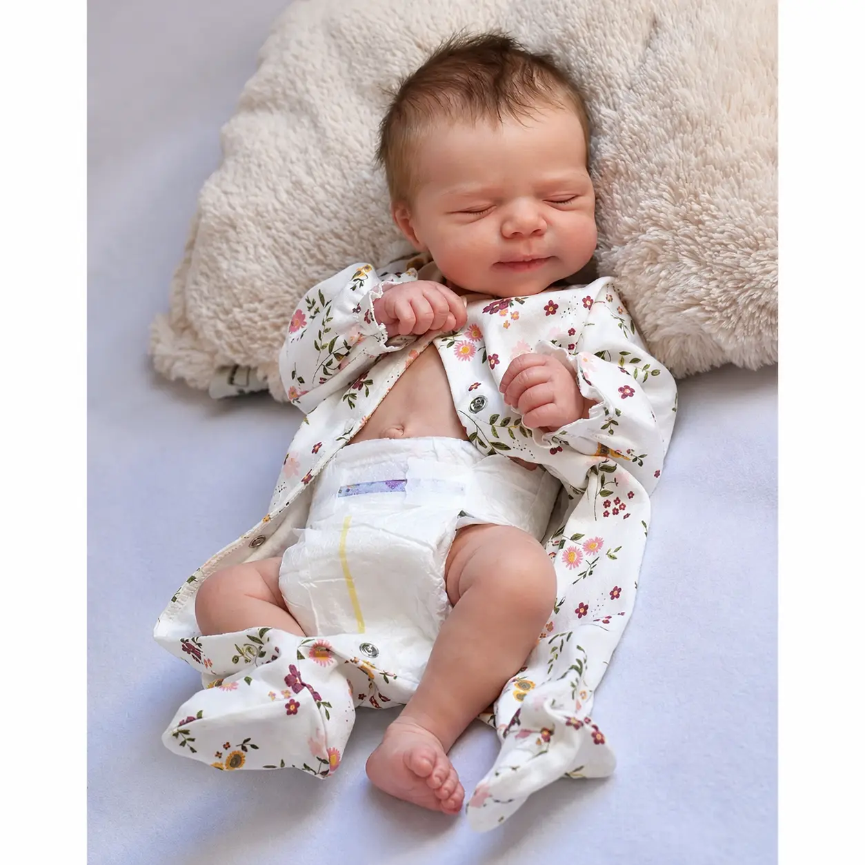23in (49cm) Realistic Newborn Reborn Baby Doll Girl, Full Body Silicone-Vinyl Doll with 3D Hand-Painted Skin & Soft Touch, Unisex Soft Cuddly Gift for 3-4 Years Old Kids’ Birthday, Christmas