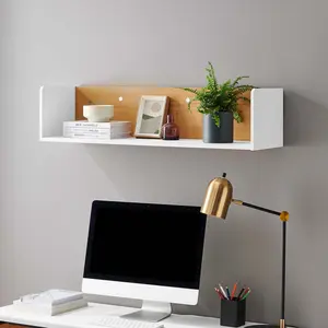 Modway Kinetic Wall-Mount Shelf in White Natural