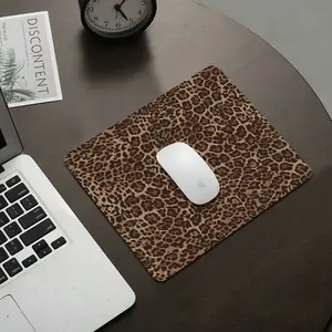 Chic Leopard Print Mouse Pad - Non-Slip Rubber Base, Chocolate Brown, Perfect for Gaming, Office & Home Use, 9.5x7.9 Inches