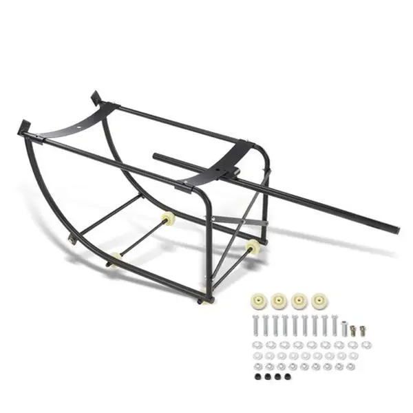 G-PLUS Motor Interior 55 Gallon Drum Cradle Stand Rack Black 600 Lbs Capacity With Wheels