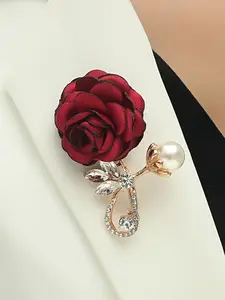Vintage Rose Flower Brooch Pin, Elegant Floral Design Jewelry Accessory for Women, Perfect Gift Idea for Her