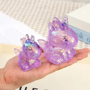 Sparkly Glitter Unicorn Squishy Dolls, Slow Rebound Stretchy Sensory Toys, Cute Decompression Toys for Anxiety Relief, Party Favors Gifts
