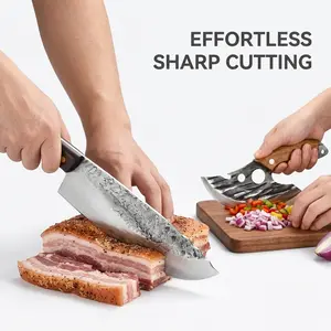 2PCS Meat Cleaver & Viking  Set with Matching Sheath, Full Tang High Carbon Steel Sharp Meat Cutting , for Home Kitchen Cooking, Outdoor Camping, Backyard BBQ, Picnic, Ideal Holiday Gift for , Dad, Cooking & Outdoor Enthusiasts food electric