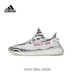 White Base Zebra Jacquard Knit Breathable Sock Fit Running Sneakers Bright Red Contrast Band Light Foam Cushion Cream White Anti Slip Sole Unisex Daily Commute Jog Street Casual Footwear