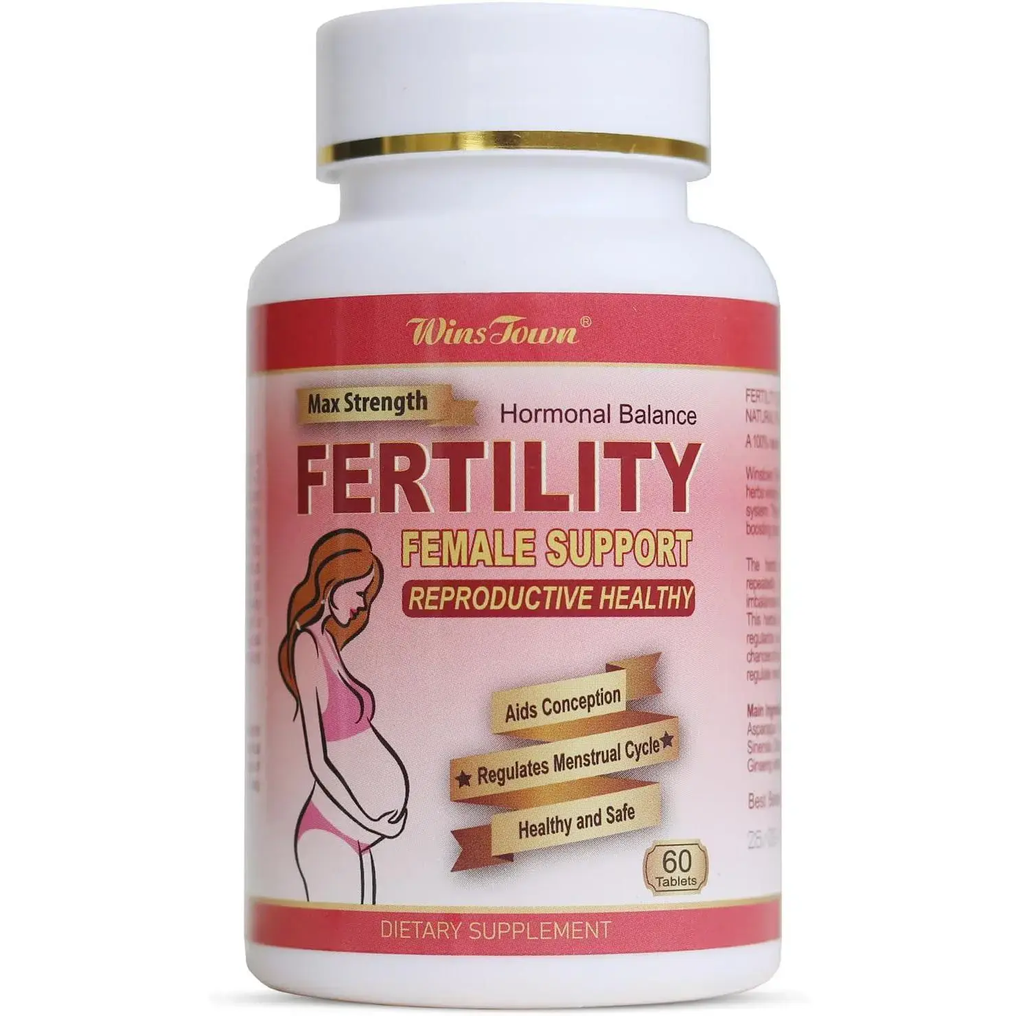 Winstown Fertility Support Tablets for Women, Prenatal Vitamin Supplement, Supports Ovulation and Conception, 60 Tablets