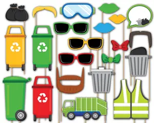 Garbage Truck Photo Booth Props 20pcs Assembled