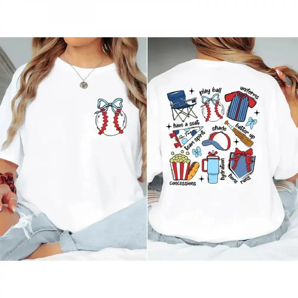 Pure Cotton Coquette Baseball Shirt, Baseball Lover Shirt,Baseball Bow T-Shirt, Team Spirit Play Ball Sweatshirt, Sports Mother Tee