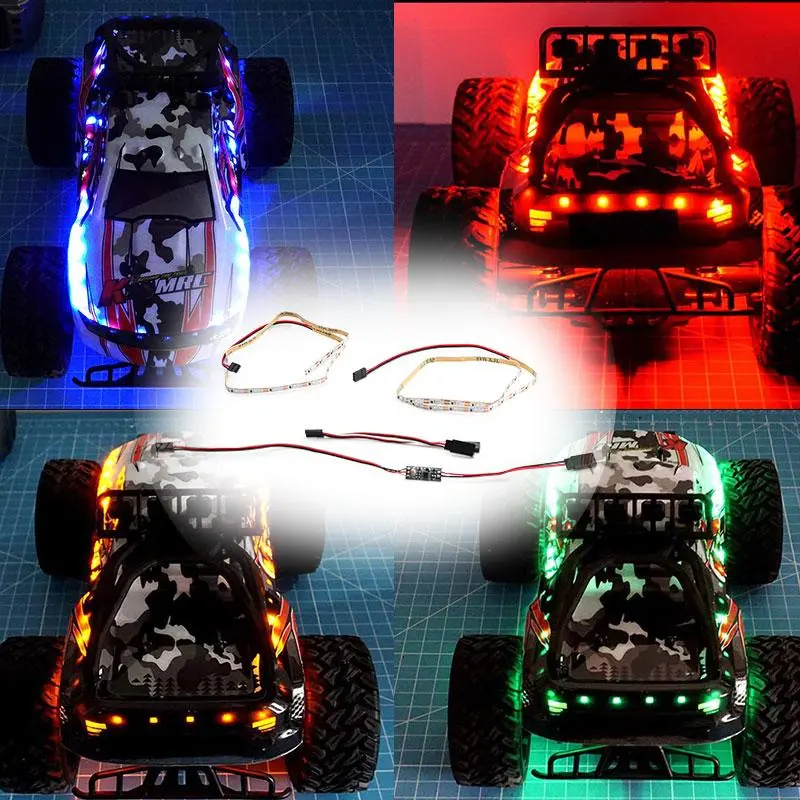 RC Car LED Light Kit, 4 Counts/set RC Car Crawler Traxxas TRX4 Axial SCX10 Color Changeable Neon LED Lights Strip, Electric Toy Accessories, Battery Powered