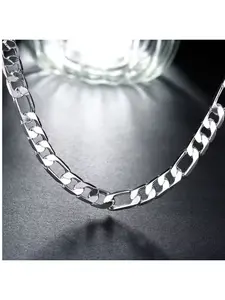925 Silver-Plated Necklace For Men Classic 10mm Cuban Chain 22-28 Inch Charm High Quality Fashion Jewelry Wedding