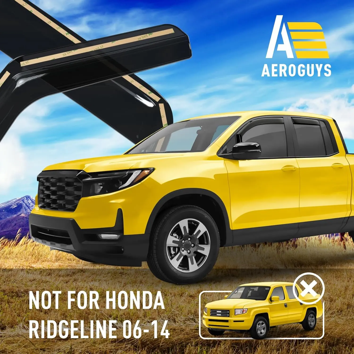 Extra Durable Window Deflectors in-Channel Window Visors Rain Guards Fit for Honda Ridgeline 2017-2026, Sun Visors, Wind Vent for Shades, Exterior Car Accessories - 4 pcs.AG0856 Extra Durable Window Deflectors in-Channel Window Visors Rain Guards Fit for Honda Ridgeline 2017-2026, Sun Visors, Wind Vent for Shades, Exterior Car Accessories - 4 pcs.AG0856