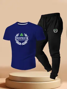 Vintage Dropkick Murphys Punk Band Graphic Tee & Sweatpants Set, Men's Street Style Sportswear, Summer Fashion