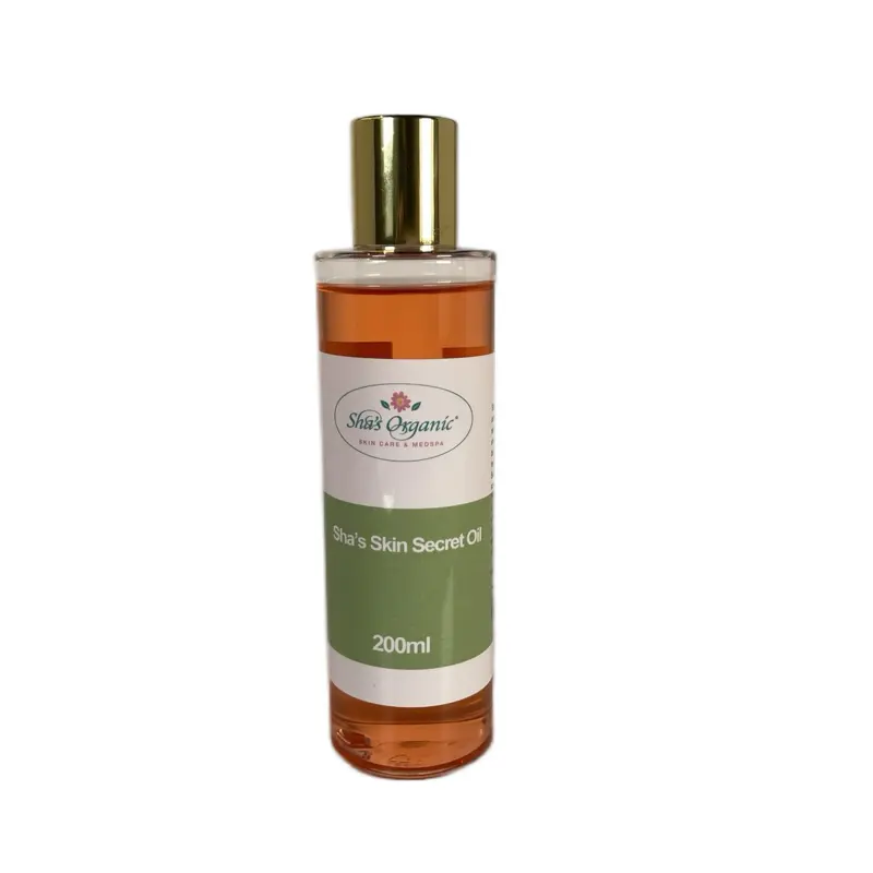 Sha's Organic Skincare Skin Secret Body Oil with Pearl & Chamomile - Hydrating Moisturizer for Dark Spots & Dryness | Gentle, Plant Based & Dye Free Body Care, 100ml, Single Item, Liquid