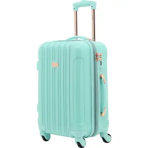 kensie 20" Alma Carry On Luggage with TSA Lock, Expandable Lightweight Spinner Suitcase for Travel, Opal