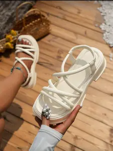 Women's Thick Heel Platform Wedge Sandals, Summer New Arrivals, Outdoor Beach Roman Style Slippers, Travel Essential
