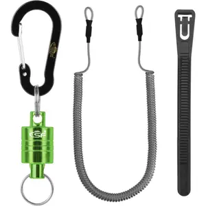 Strongest Magnetic Net Release For Fly Fishing Net, Magnetic Keychain, Fly Fishing Net Retractor, Magnet Clip Holder with Retractable Coiled Lanyard Carabiner