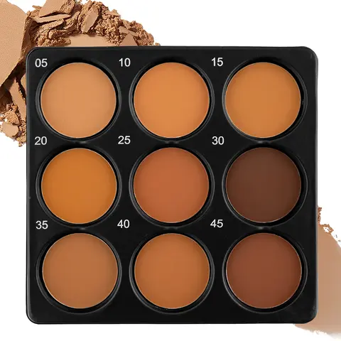 【Black Friday】9 Shades Matte Contour Palette, Face Bronzer, Facial Contouring Makeup, Cheek Contour, Waterproof, Long-Lasting & Skin-Friendly Compact Pressed Powder for Dark Skin Tones