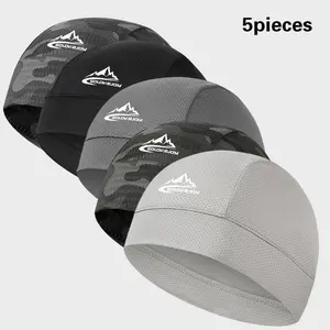 5pcs Lightweight Cycling Cap for Men Women UPF50+ Sun Protection Sunscreen Hat Quick Dry Sweat Wicking Skull Cap Ice Silk Liner Helmet Hat for Biking Running Fishing Hiking Outdoor Summer Gear