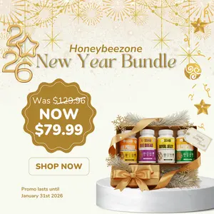Honeybeezone Bee Pollen, Bee Bread, Bee Propolis & Royal Jelly Capsules - Bee Supplements Bundle