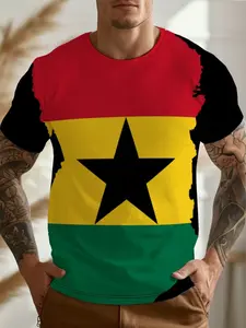 Men's Ghana Flag Custom Soccer Jersey, Football Jersey, Breathable Ghana Team Design, Casual Sportswear, Spring Fall Wear, Breathable Athletic Top