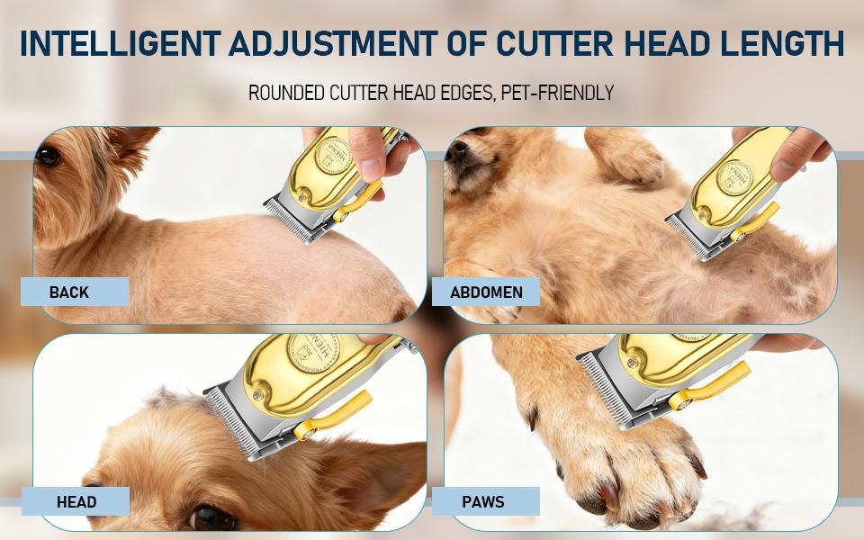 High-power pet hair clipper, grooming trimmer for dogs & cats. Low noise & no hair jamming, comes with guide combs & full accessories.