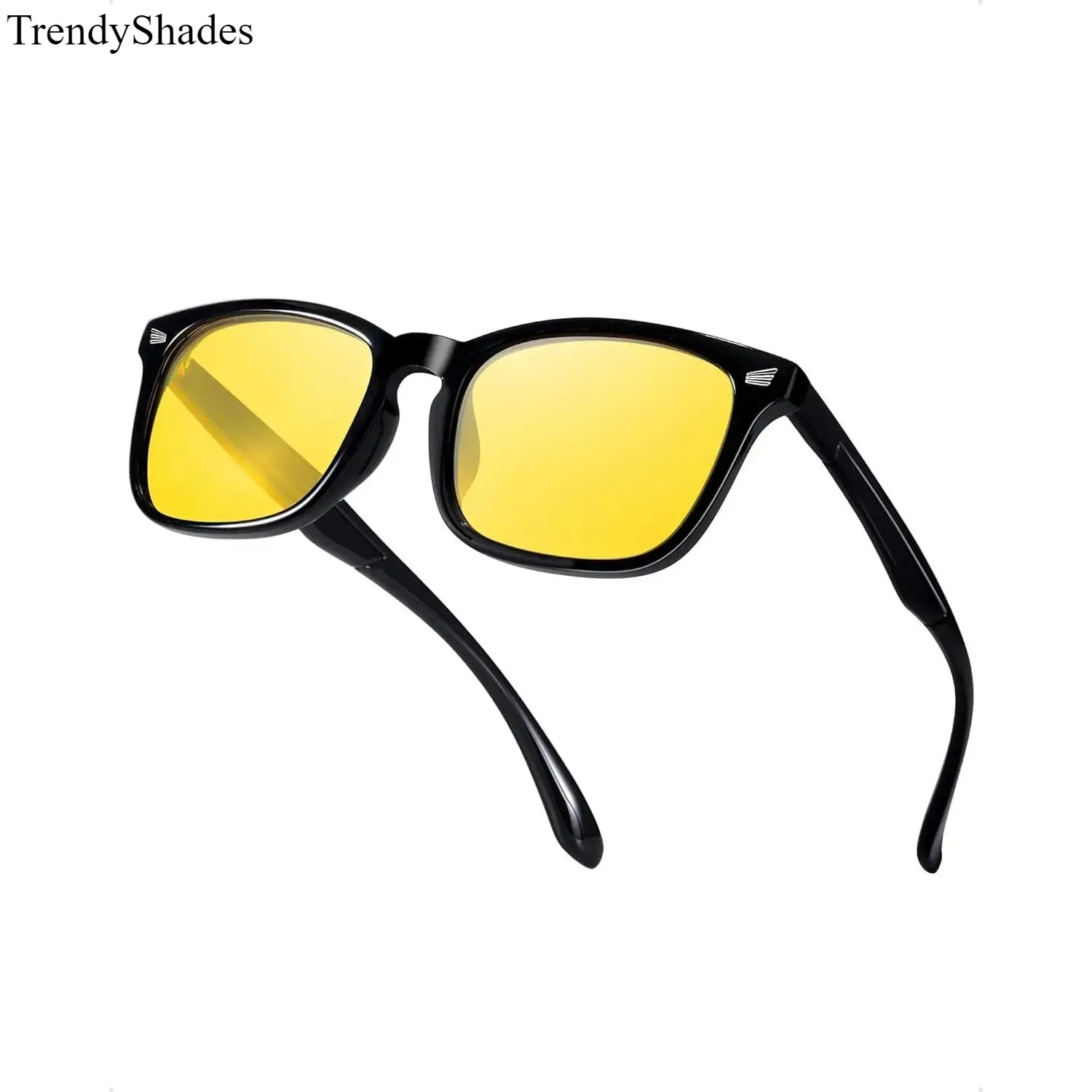 Polarized Blue Light Glasses For Men Women, Orange Lens Anti Glare, Futuristic Square Shape, Lightweight Durable Casual Sunglasses