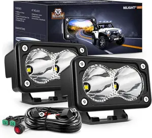 Nilight 2PCS 3Inch Motorcycle Led Pods 1300LM Built-in EMC Driving Light Super Spotlight Offroad Fog Light w/ 16AWG DT Wiring Kit for Motorbike SUV ATV Truck Boat Tractor Forklift portable hydraulic car lift house