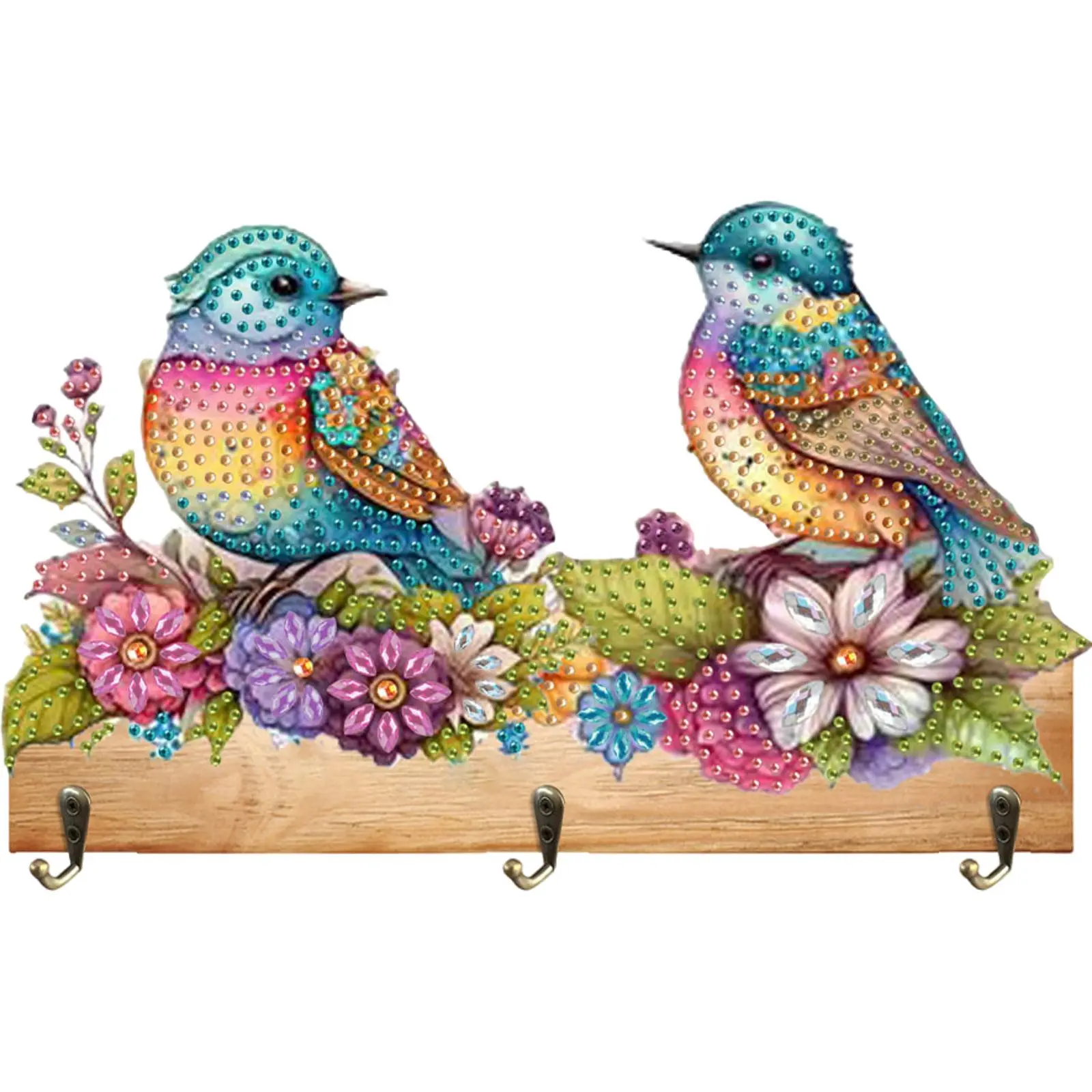 Animal Patterns Wood DIY Diamond Art Craft Wall Hooks Diamond Painting Hanging Hook for Wall Decoration and Space-Saving Storage