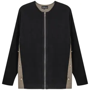 Maternity Knit Shirting Zipper Jacket