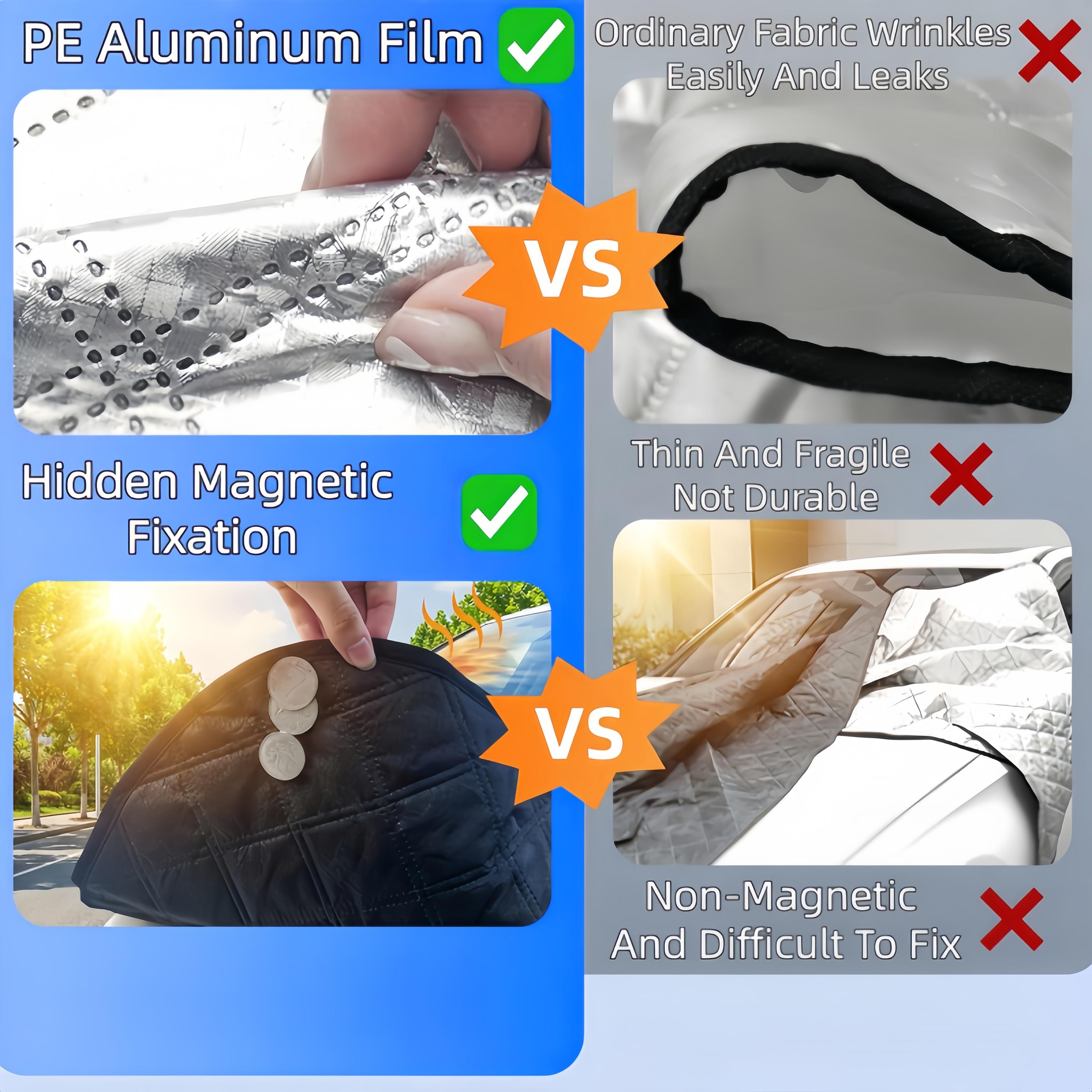 Car Windshield Sunshade, Anti-UV Snowproof Full Protection Double Sided Windscreen Cover, Sun Snow Ice Universal Shieldsfor Winter Weather Protection & Summer Sunshade