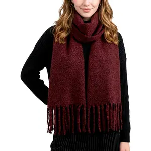 Warm Cashmere-Feel Winter Scarf - Thick Pashmina Shawl Wrap for Cold Weather