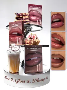 Volume Hack Trio Sweet Fig Set |  Lip Combo for Plump, Hydrated & Glossy Lips | 3-in-1 Kit (3 Shades, Lip Mate Pencil 0.5g, Melting Balm 3.5g, & Color Gloss 4g)