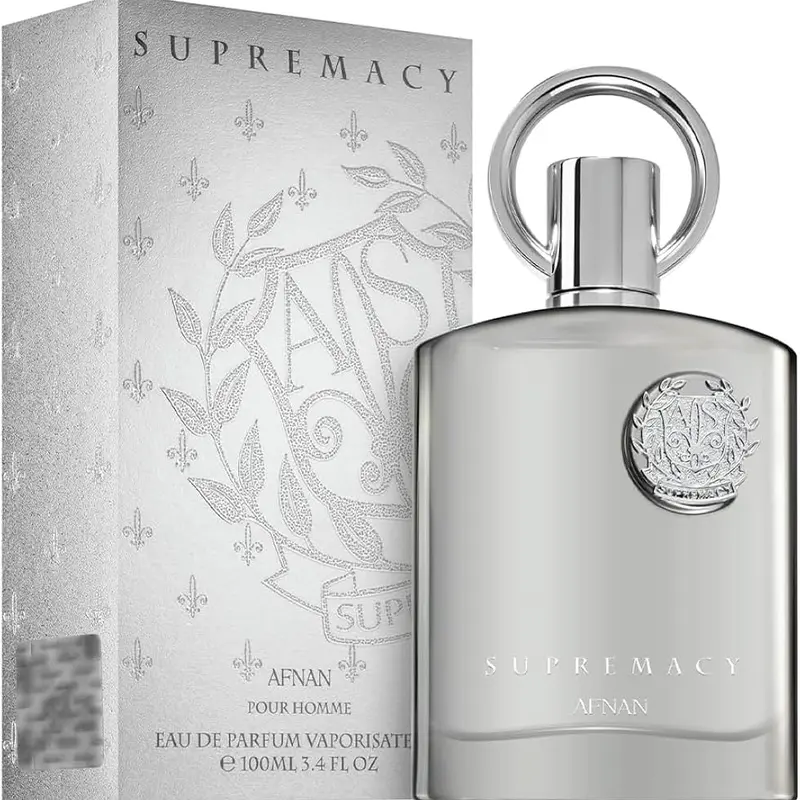 AFNAN Supremacy Silver for Men Eau de Parfum Spray, 3.4 Ounce Perfume Fragrance Fruity Woody