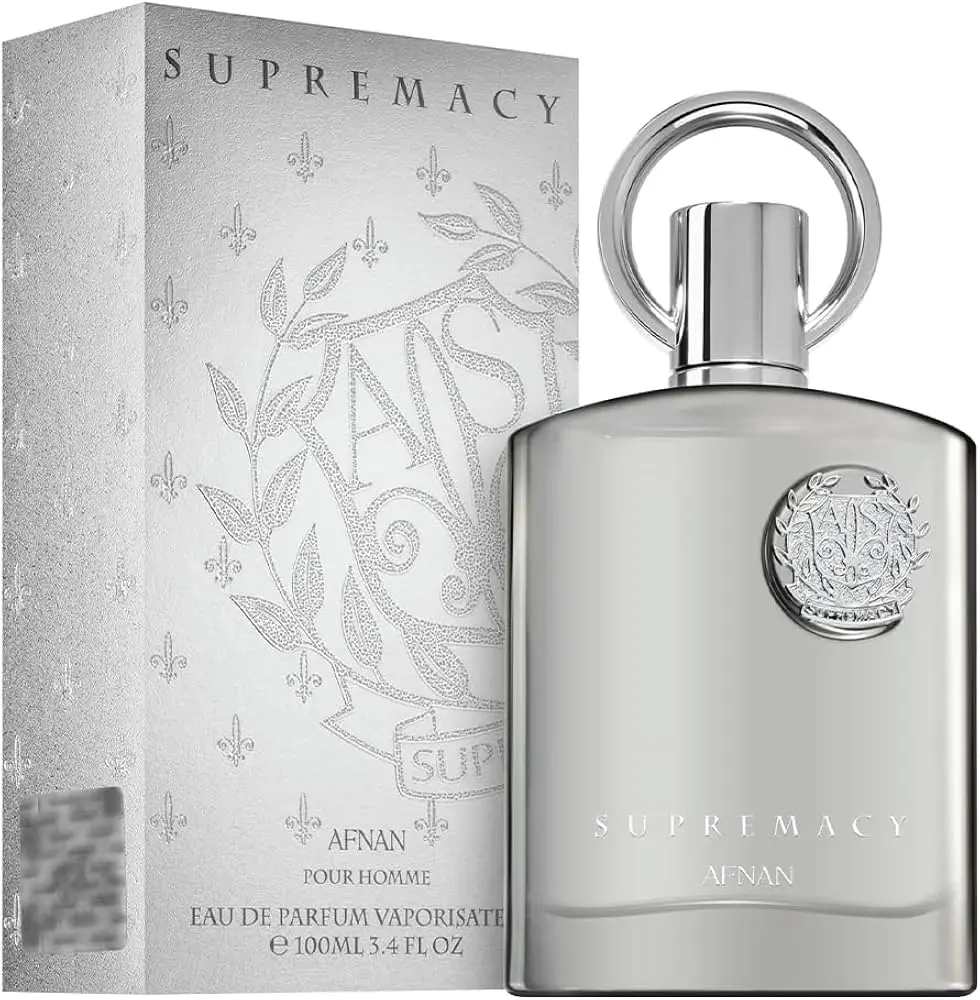 AFNAN Supremacy Silver for Men Eau de Parfum Spray, 3.4 Ounce Perfume Fragrance Fruity Woody
