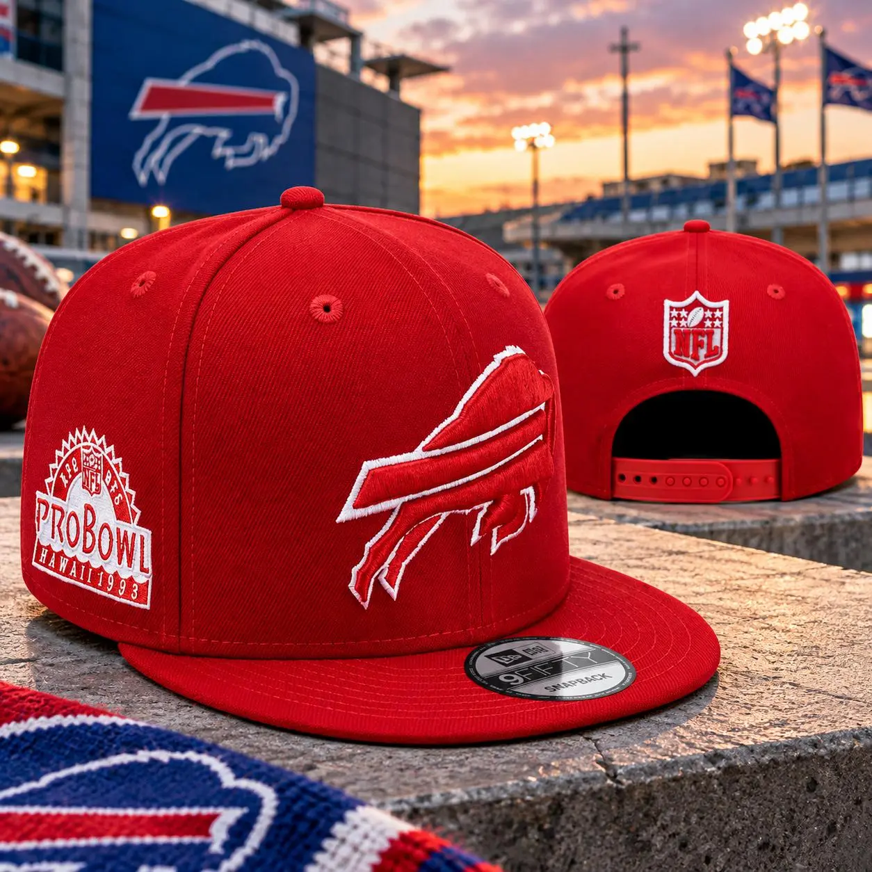 New Era Scarlet Buffalo Bills 1998 Hawaii Pro Bowl Main Patch 59FIFTY SnapbackHat