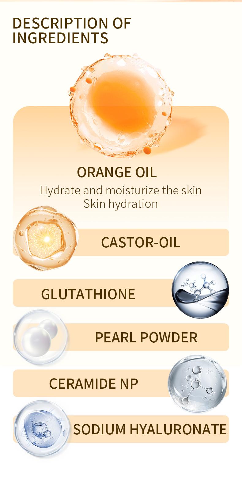 POUQUR Orange Enzyme Exfoliating Gel. Deeply cleanses facial skin , removes dead cells, while providing moisturization for both the face and body Gentle