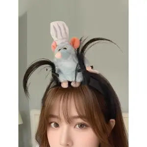 Women's Cute Cartoon Mouse Rabbit Plush Hairband, Fun Halloween Makeup Prop, Adorable Party and Holiday Costume Headwear, Party Accessory
