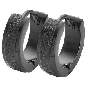 Stately Steel Small Sandy Huggie Hoop Earrings