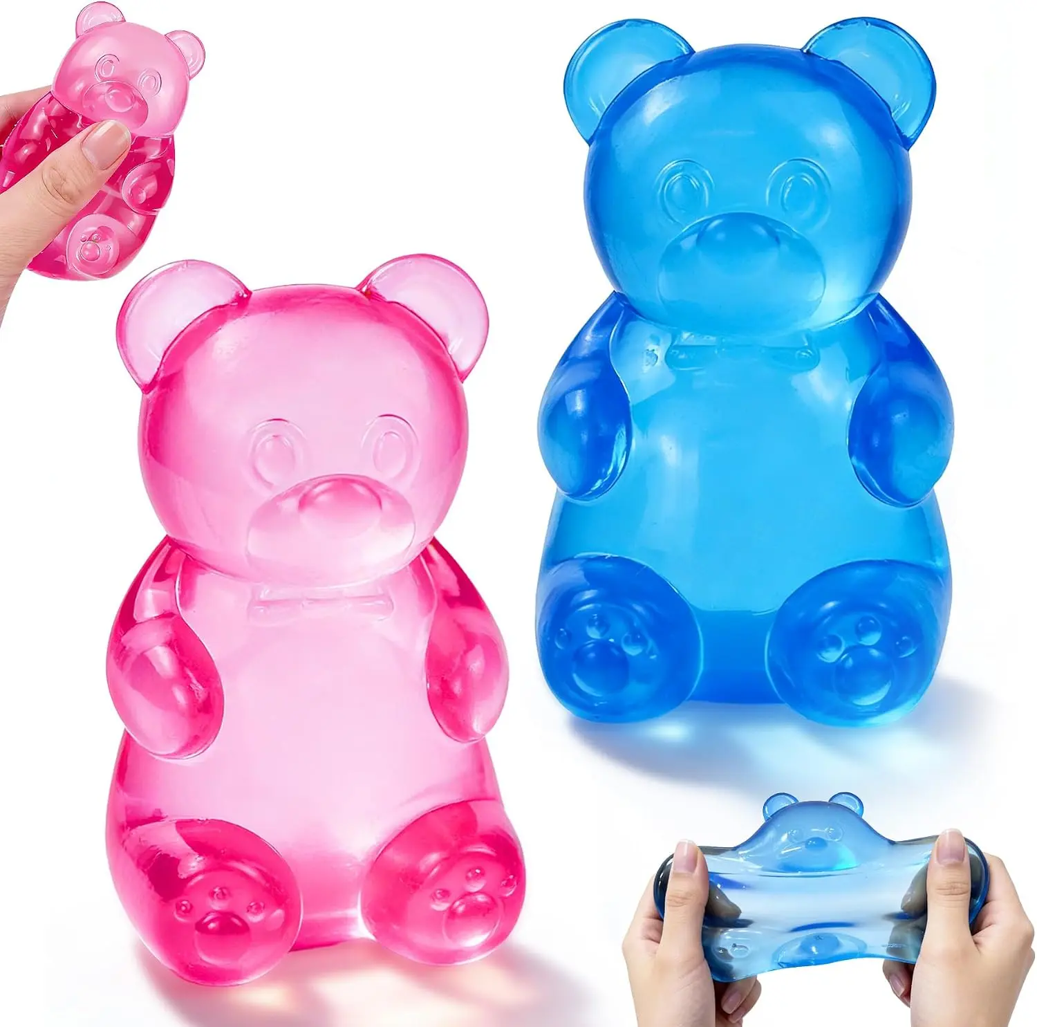 Bear  Stress Relief Toy, Ultra-Thin Skin  Stress Balls for Anxiety Relief, Sensory Fidget Toys for Kids and Adults, Cute Squeeze Toys for Valentines Day Birthday Gifts Party Favors decompression toy squishies soft viral