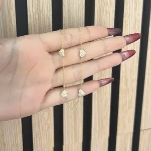 Tobillera de corazones en plata 925