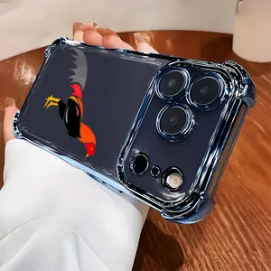 Vibrant Rooster Portrait Soft Case for iPhone 16 16e 17 Air 15 14 13 12 11 Pro Max Plus X XS Four-corner Thickened Shockproof Drop Protection Rugged Durable Silicone Cover