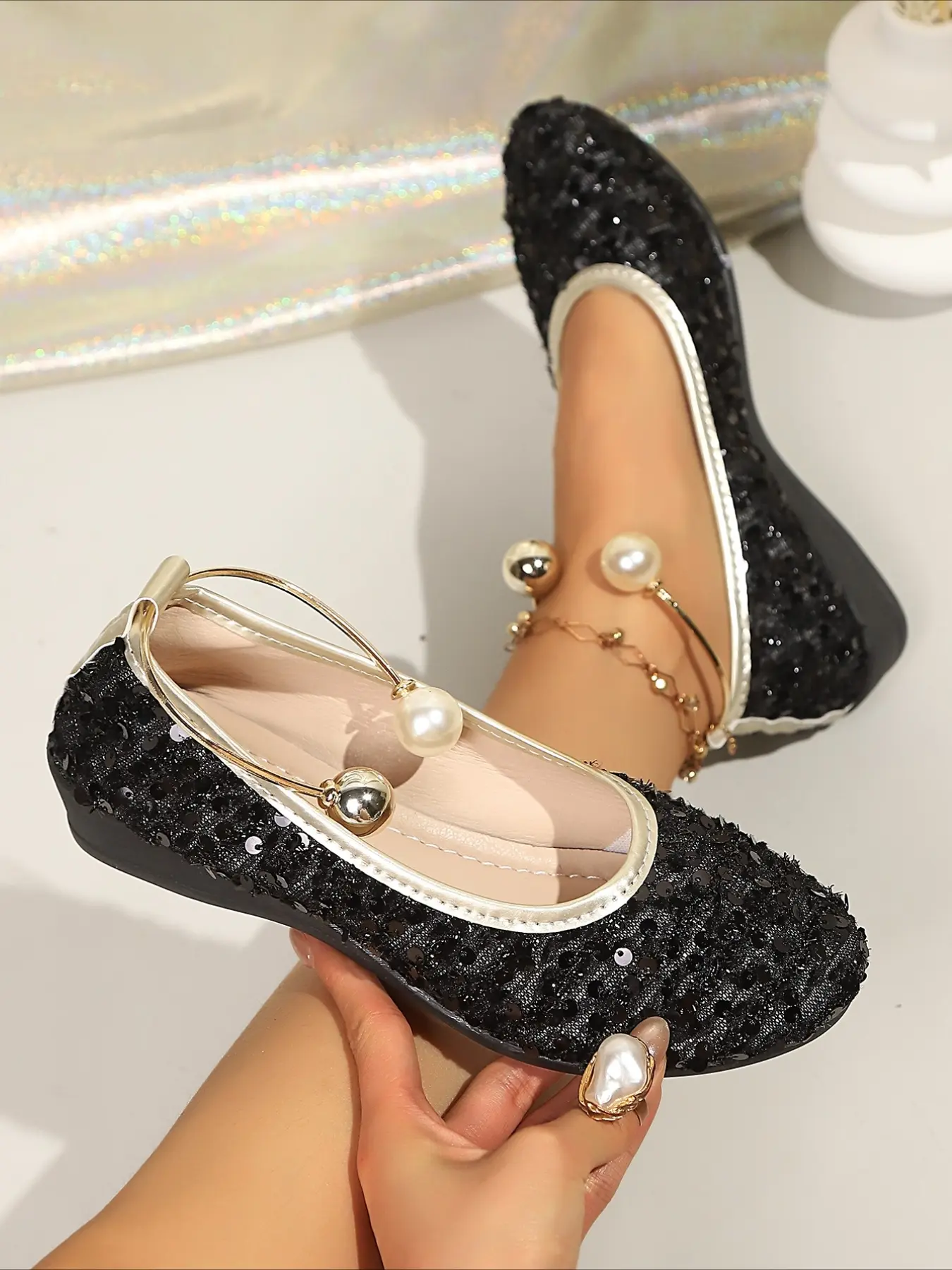 White Lace Bow Mary Jane Bridal Flats for Wedding Bridesmaid